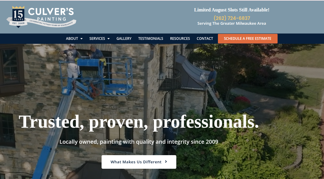 Culver's Painting website preview