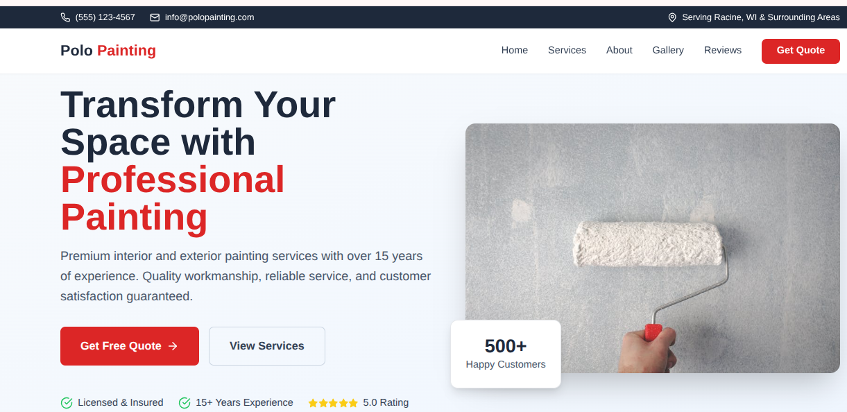 Polo Painting website preview